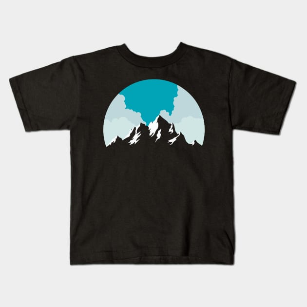 Cloudy Mountain Kids T-Shirt by mohammadimamhossain